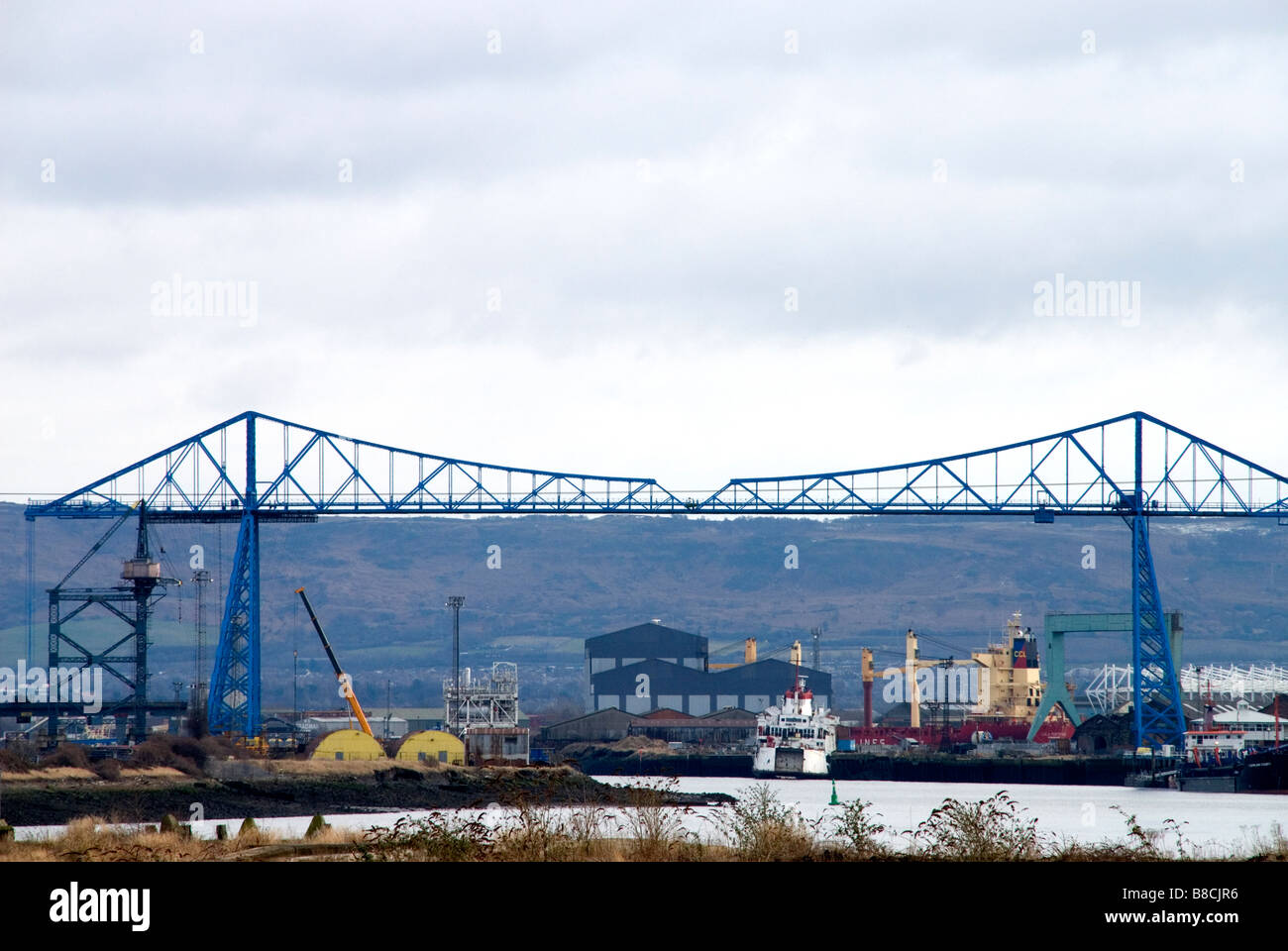 Transporter bridge sur la Rivière Tees de Teesside, Middlesbrough, Côte-Nord Banque D'Images