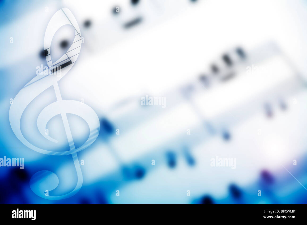 La musique et clé de sol Banque D'Images