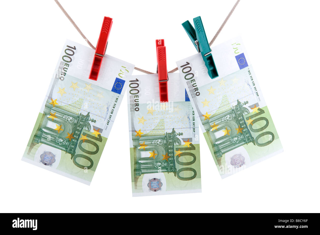 Objet sur le papier-monnaie Monnaie blanche Banque D'Images