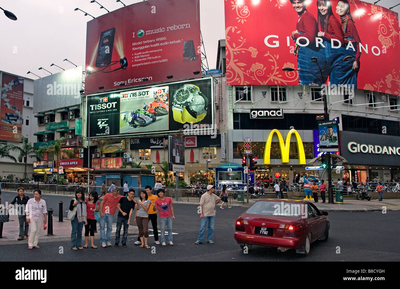 Bukit Bintang Plaza de nuit Kuala Lumpur, en Malaisie Banque D'Images