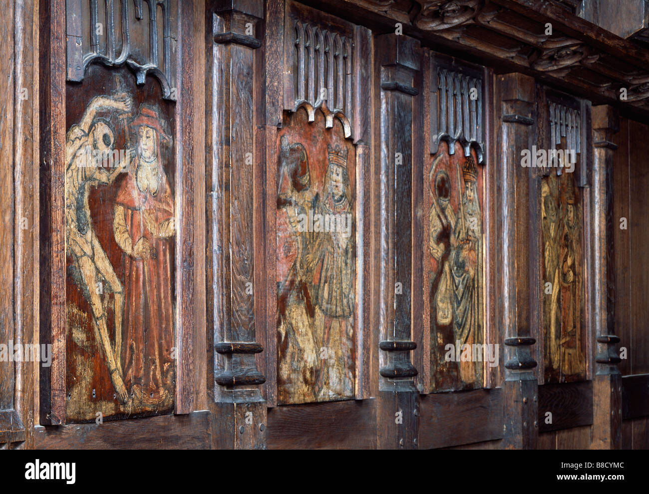 Retable de l'abbaye de Hexham Danse de Mort Banque D'Images