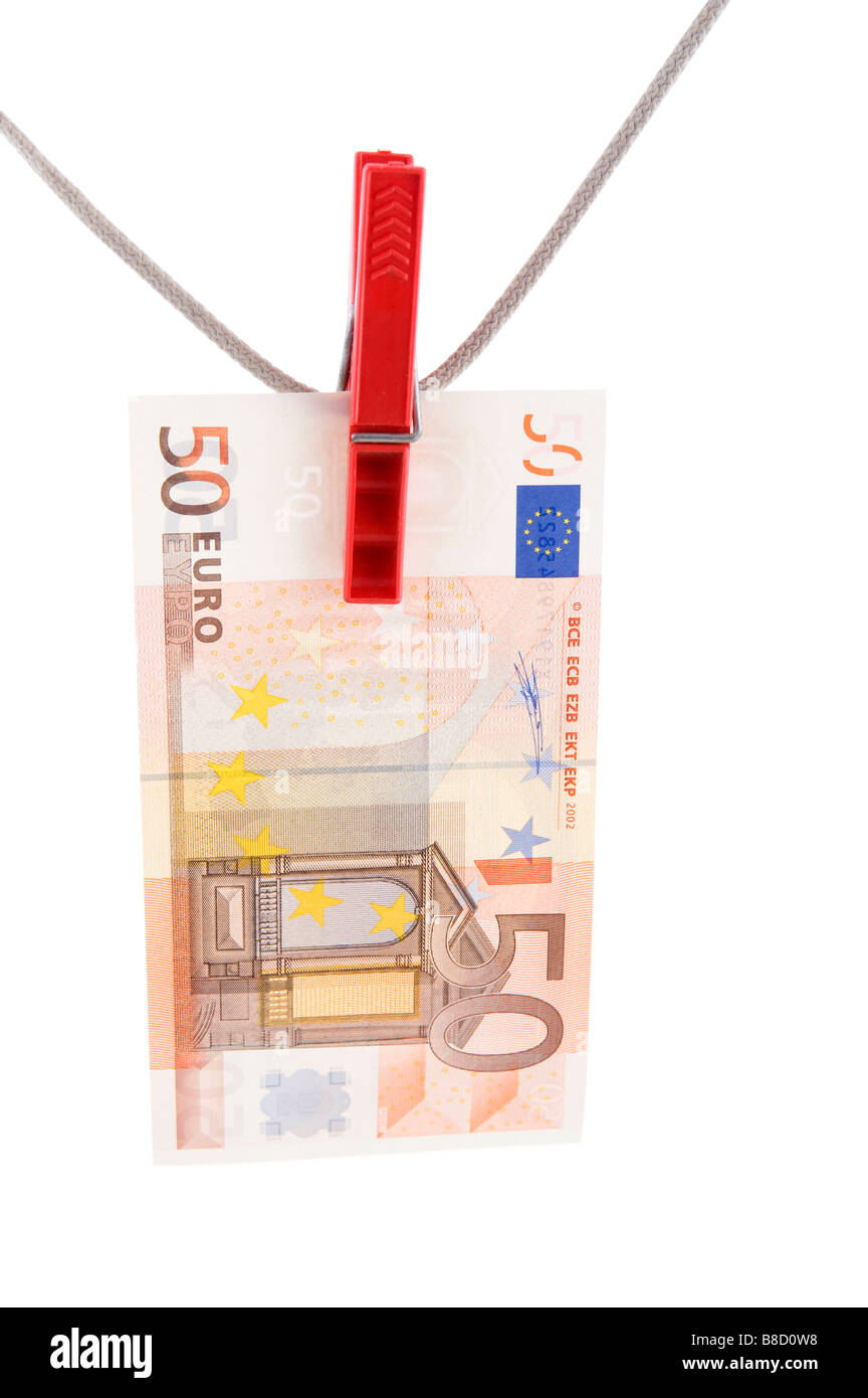 Objet sur le papier-monnaie Monnaie blanche Banque D'Images