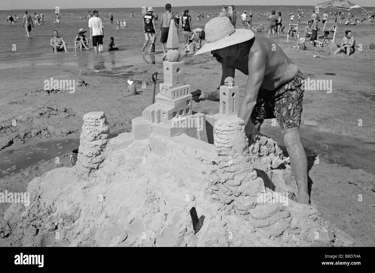 Long week-end août annuelle Concours de sculptures de sable, parc provincial, Manitoba Banque D'Images