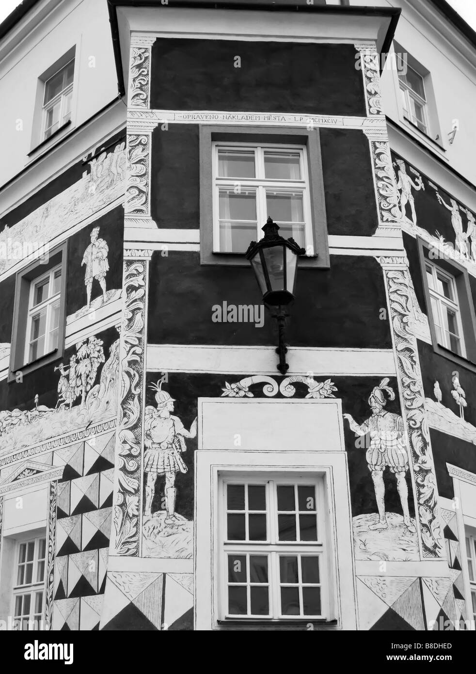 La place principale de Mikulov République Tchèque Alpha Restaurant Banque D'Images