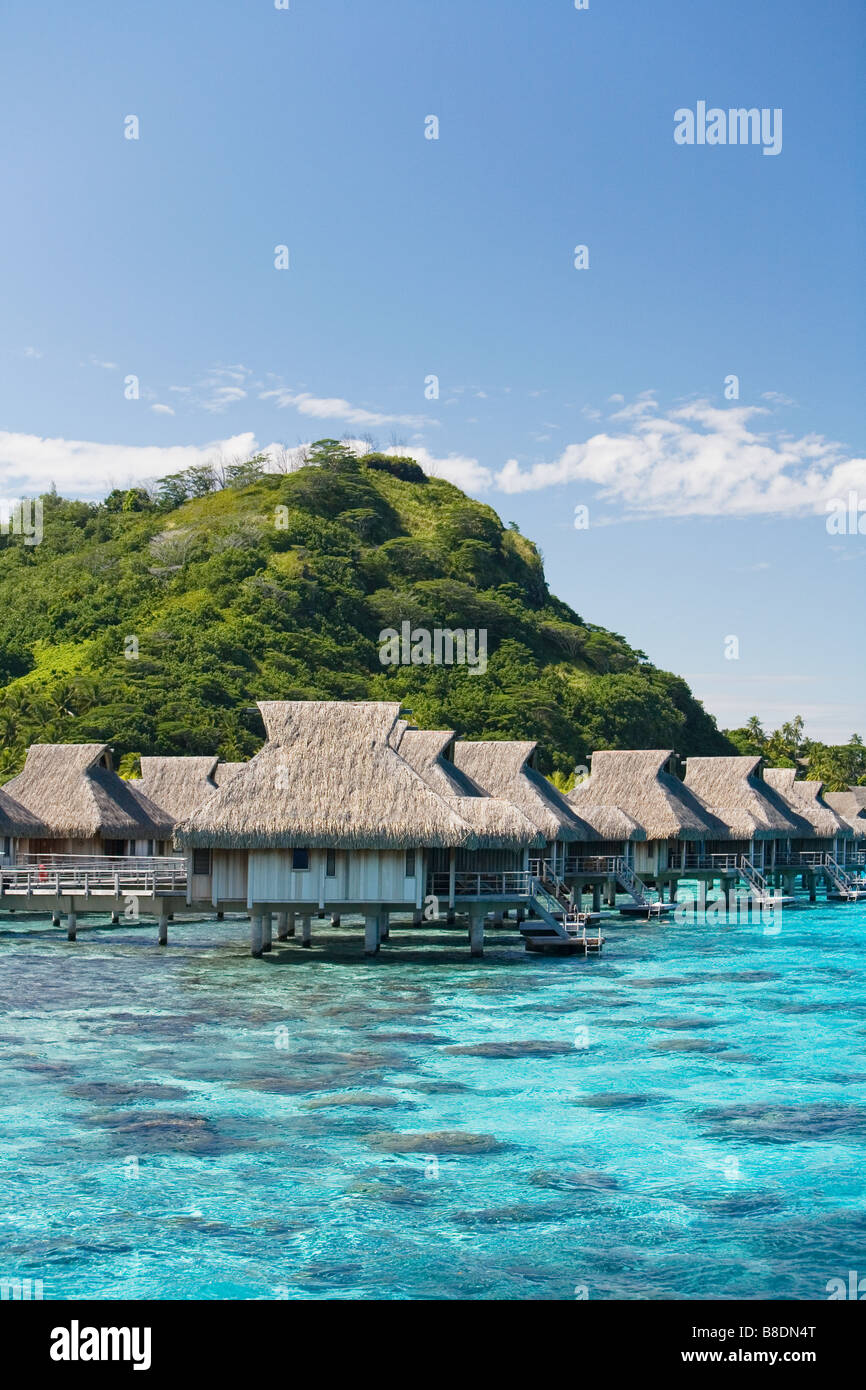 Maison de vacances resort à Bora Bora Banque D'Images