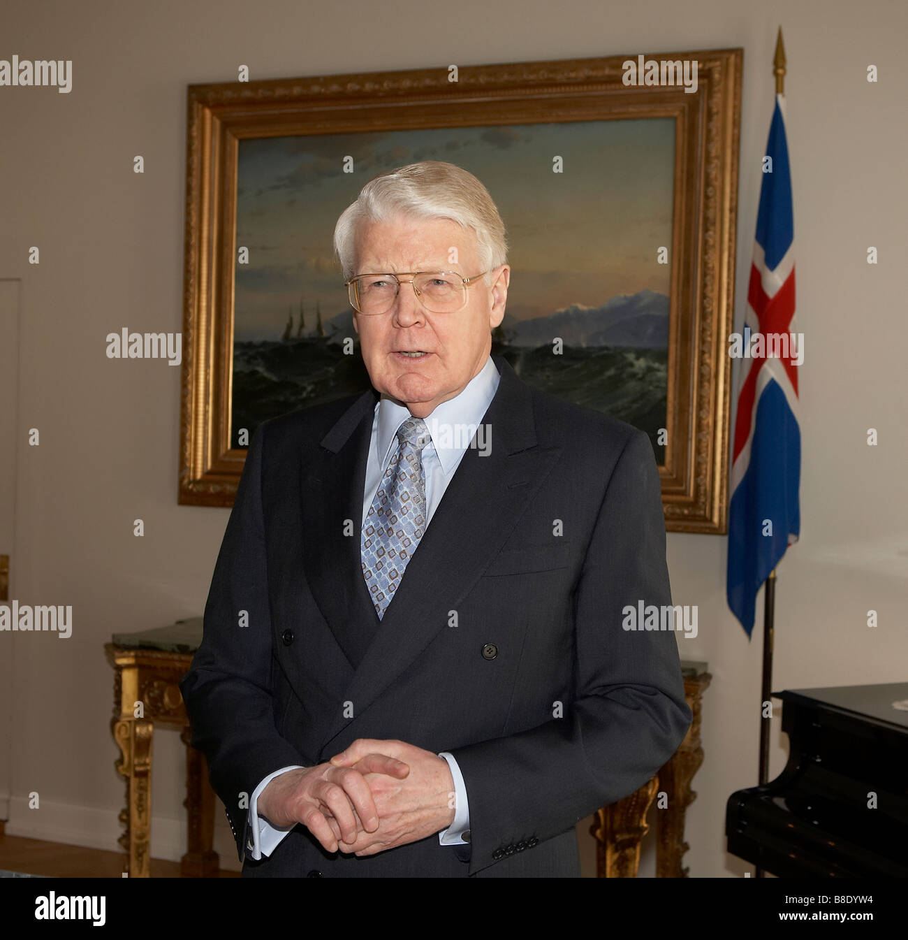 Olafur Ragnar Grimsson, Président de l'Islande Banque D'Images