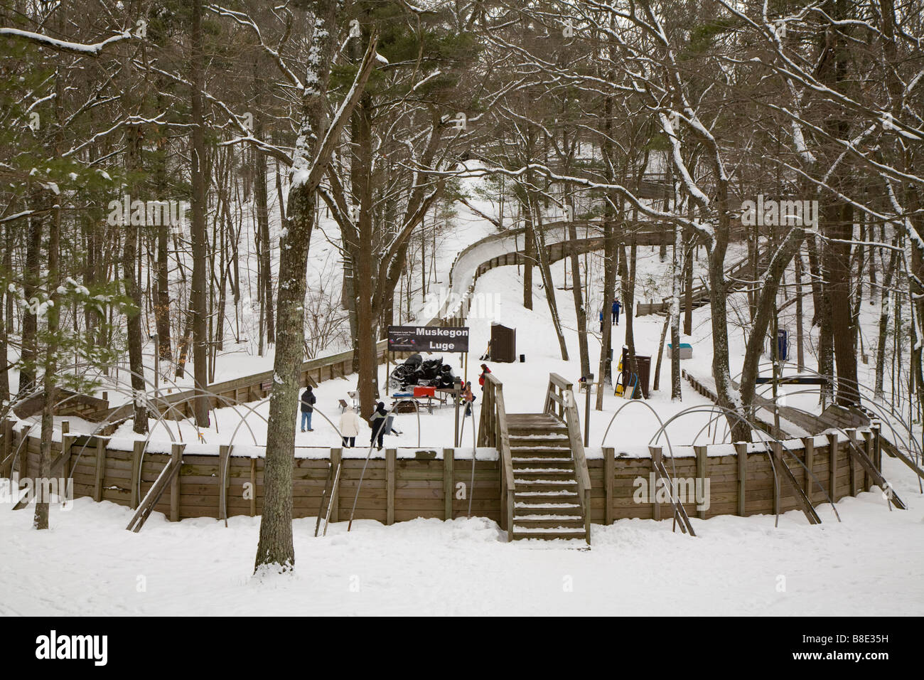 Piste de luge à Muskegon Winter Sports Complex Banque D'Images