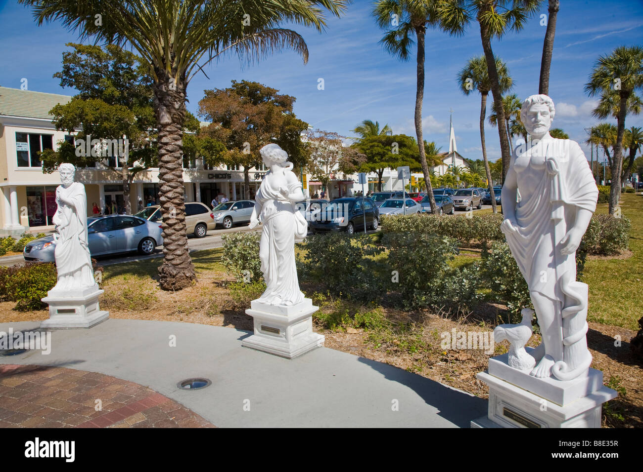 Statues de St Armands Circle à Sarasota en Floride Banque D'Images