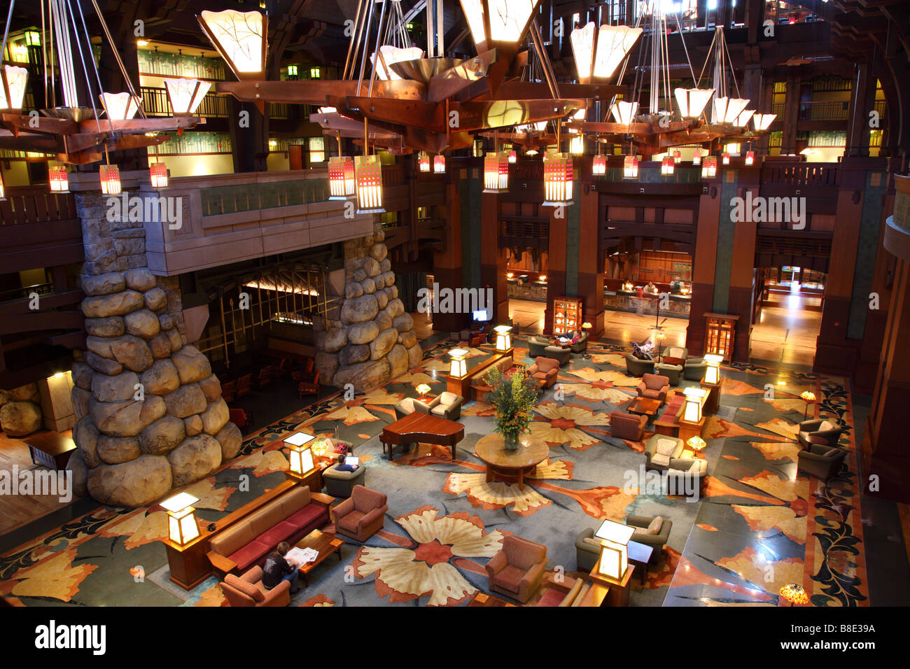 L'intérieur du hall à Grand Californian resort Disneyland en Californie Banque D'Images