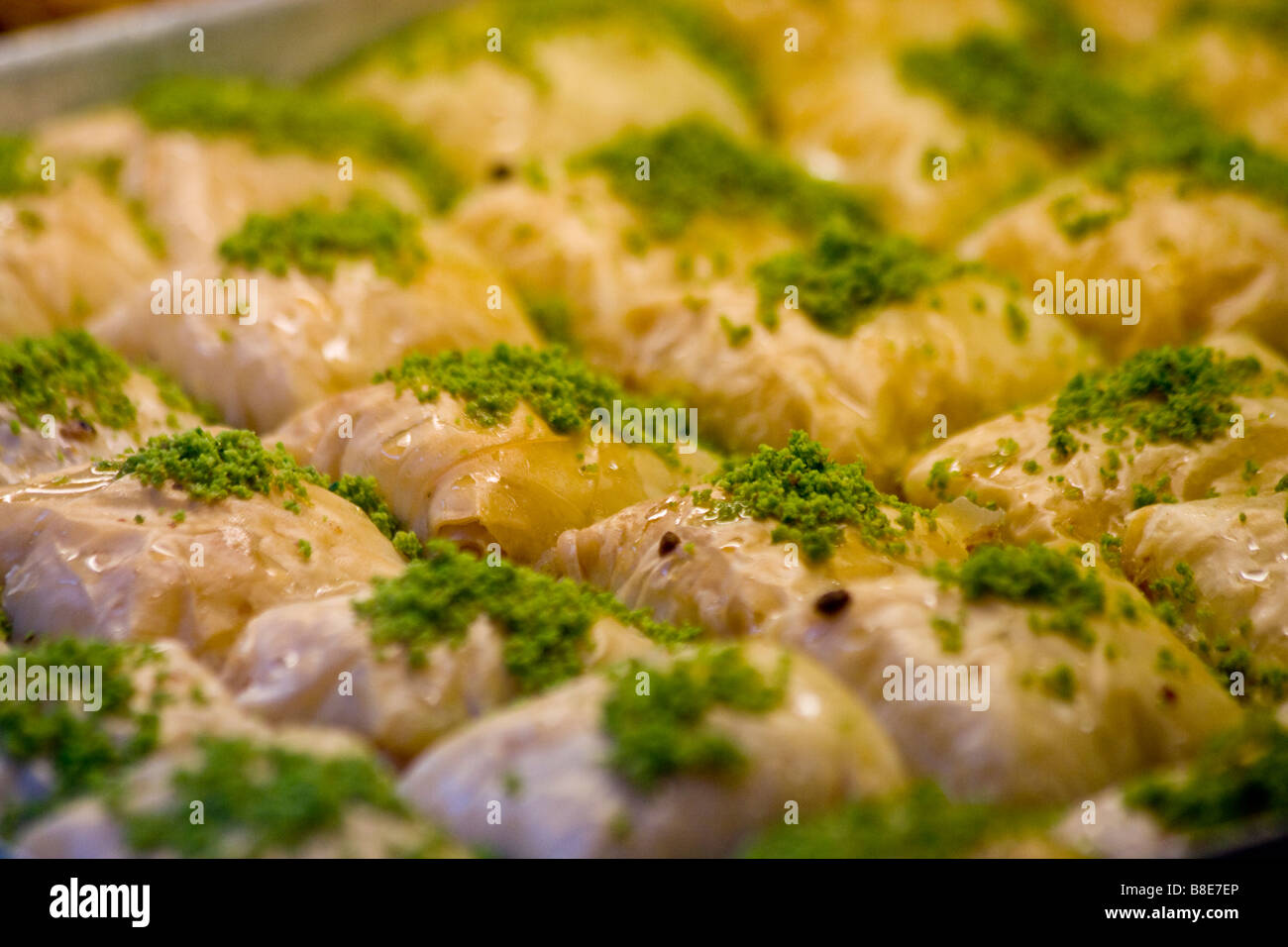 Les baklavas dans un Sweet Shop à Istanbul Turquie Banque D'Images