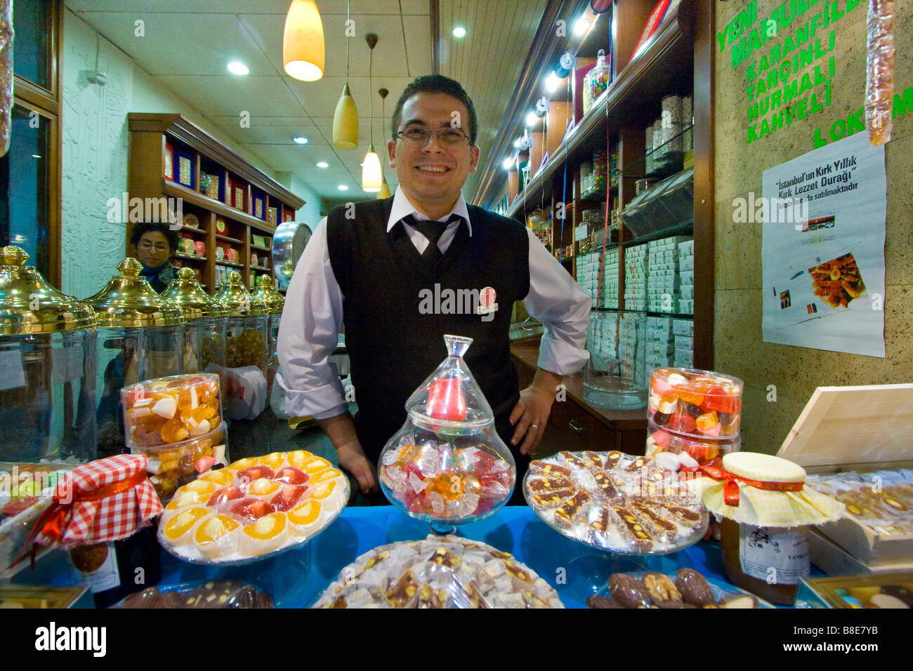 Ali Muhiddinhaci Bekir Original turc Delight Sweet Shop sur Istiklal Caddesi à Istanbul Turquie Banque D'Images