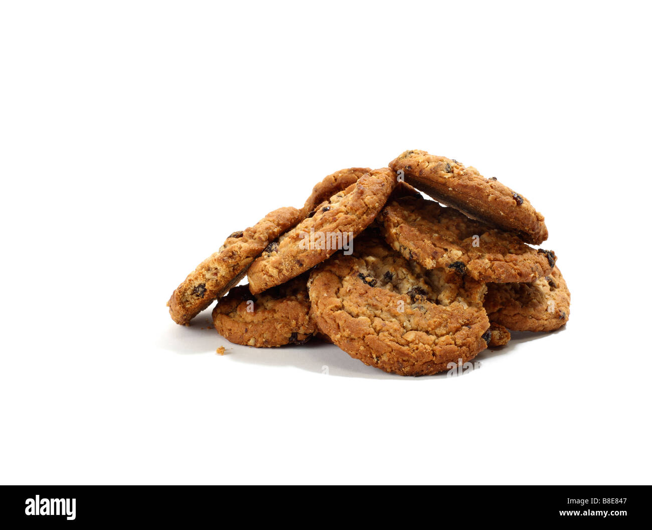 Pile de biscuits aux raisins Banque D'Images