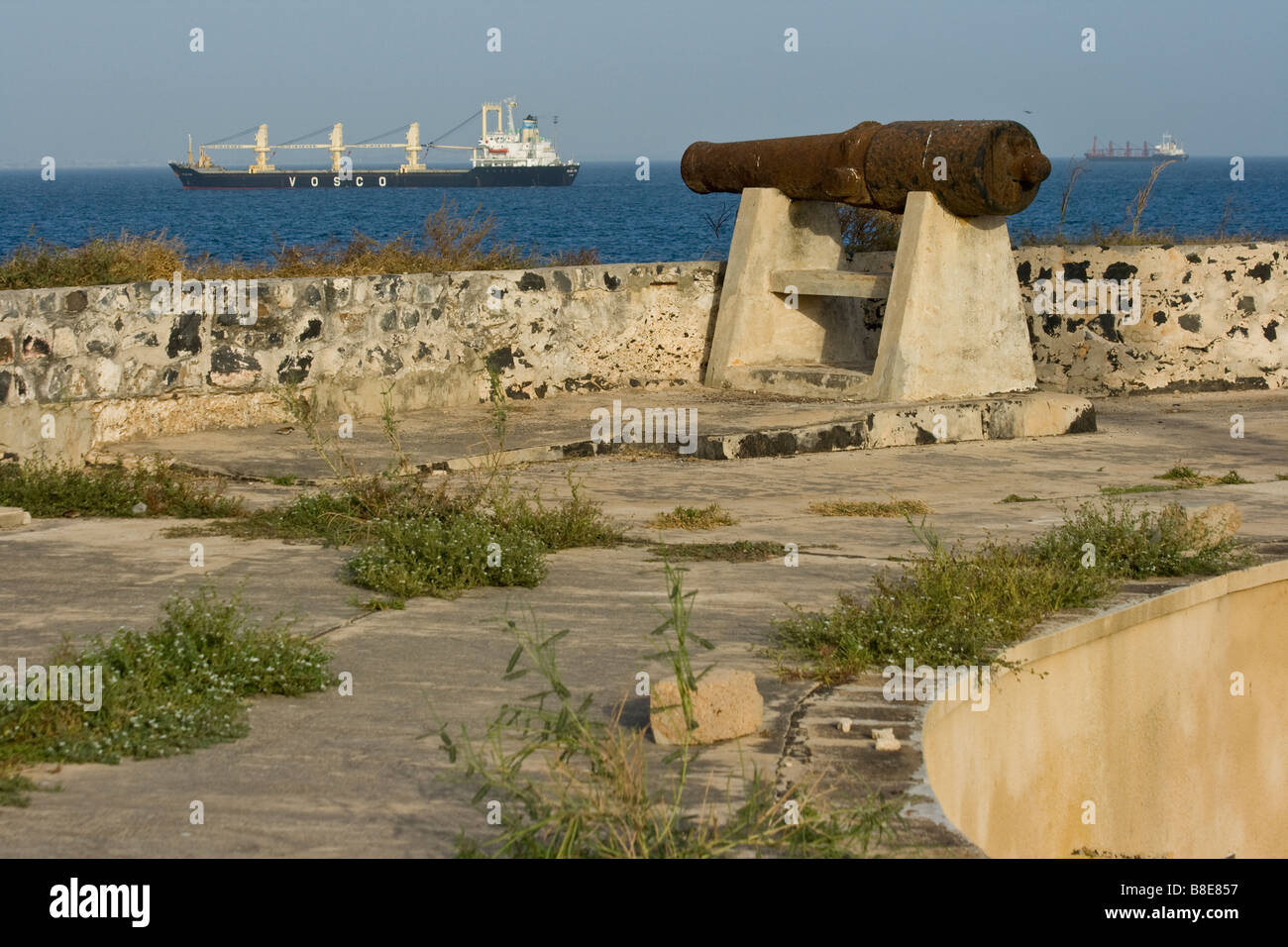 Français Colonial Fort d'Estrées, sur l'Ile de Gorée à Dakar au Sénégal Banque D'Images