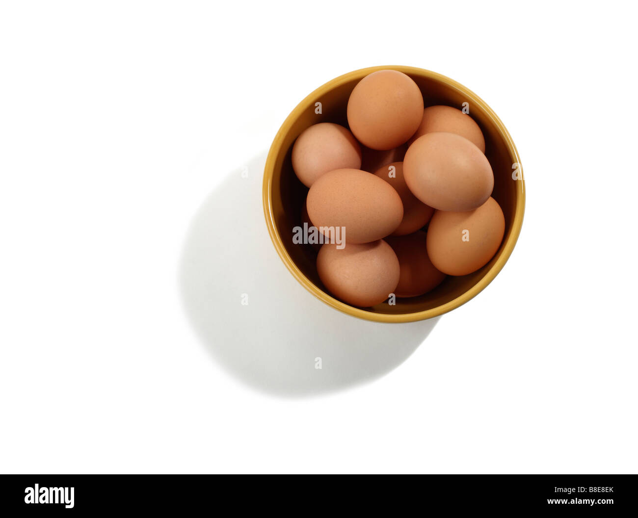 Bol de Brown oeufs biologiques Banque D'Images