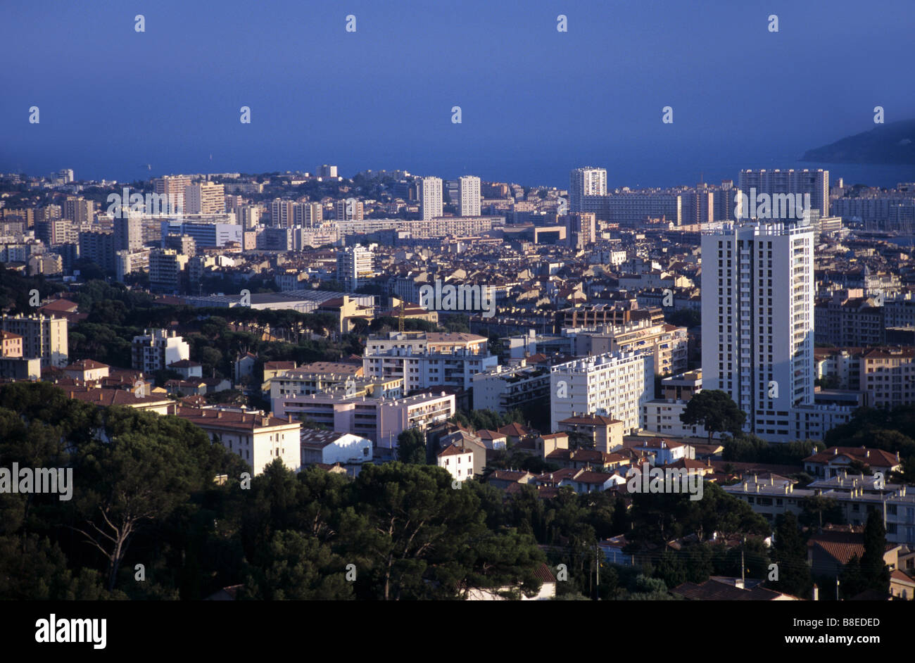 Soir sur Toulon, Var, Provence Côte d'Azur, France Banque D'Images