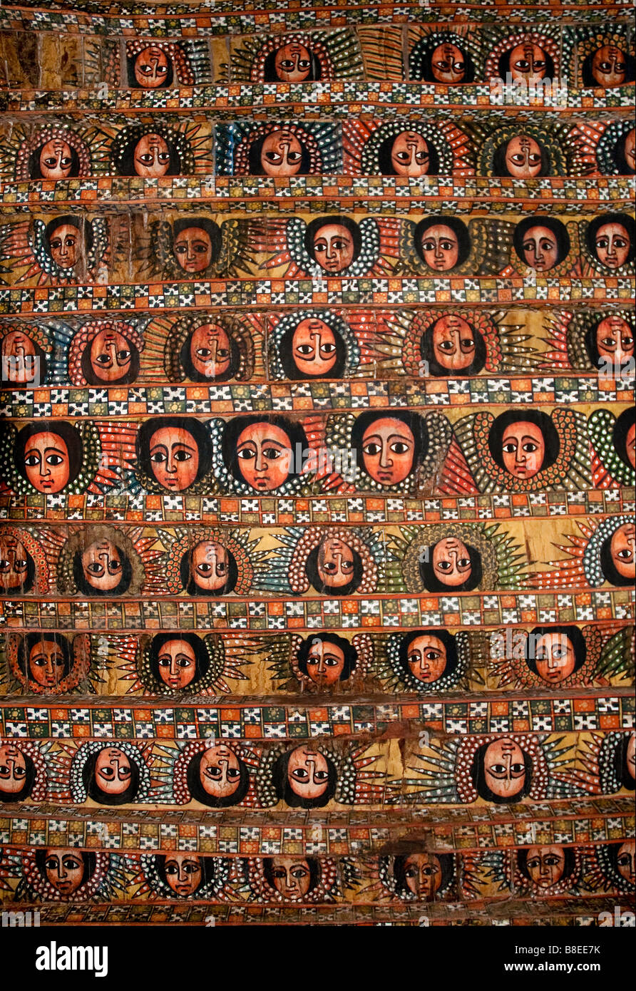 Copte chrétienne éthiopienne East African religion religieux art couleur couleur coloré couleurs patrimoine lumineux ancienne vieille Banque D'Images