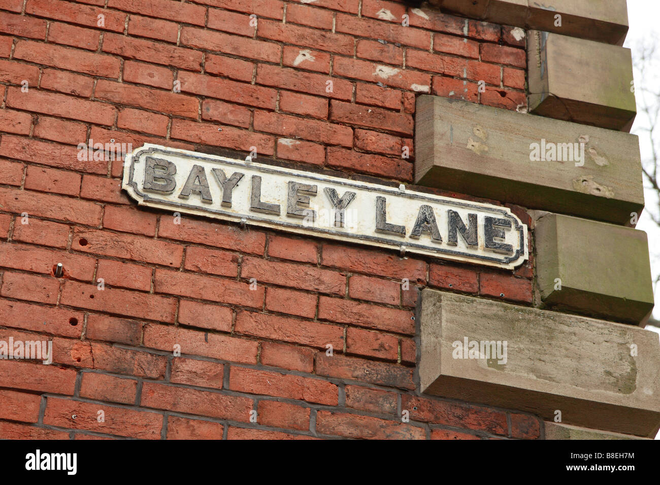 Bayley Lane nom de la route au coin de la rue Banque D'Images