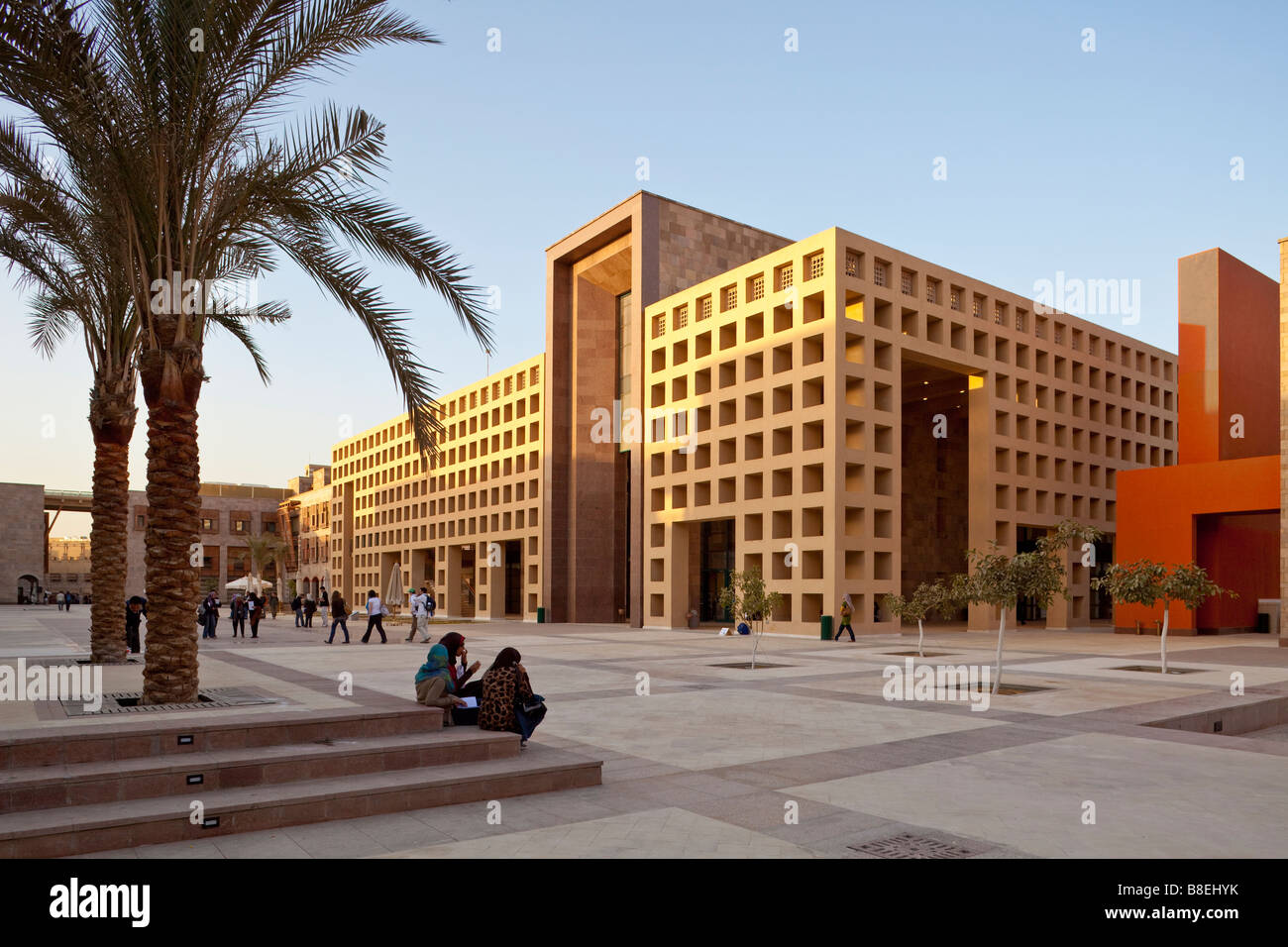 Bibliothèque, nouveau campus, Université américaine du Caire, Egypte Banque D'Images