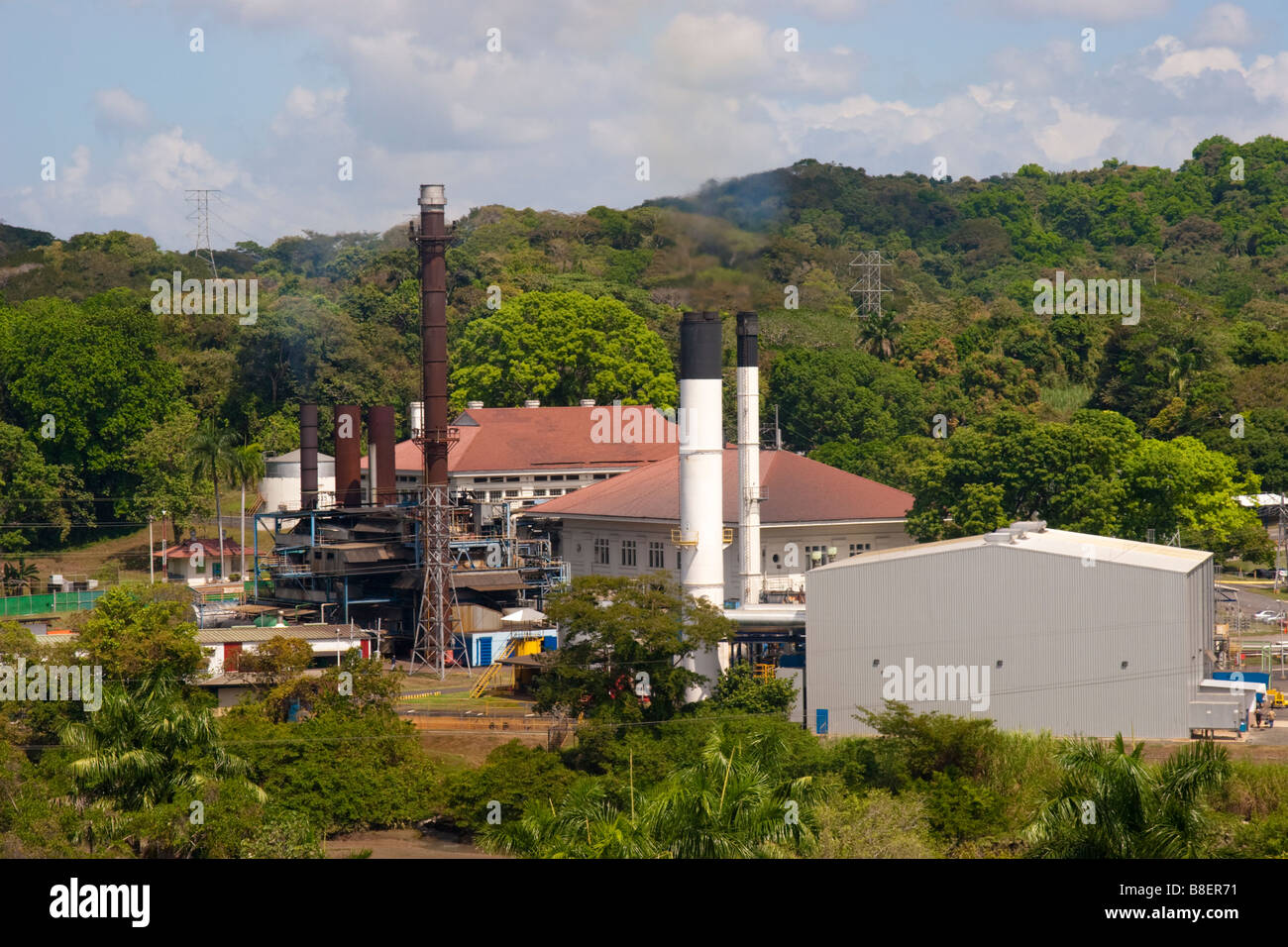 L'usine électrique de Miraflores. Canal de Panama, Panama, République de Panama, en Amérique centrale. Banque D'Images