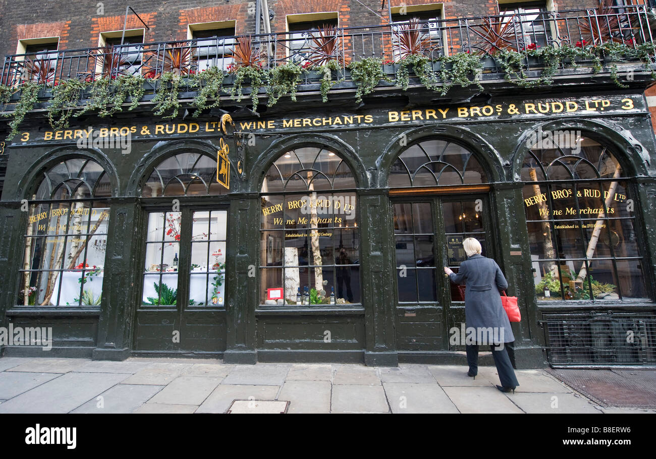 Berry Bros et Rudd Fine Wine Merchants Londres Banque D'Images
