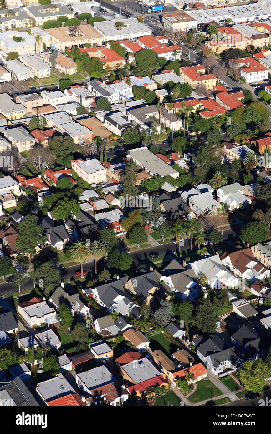 Vue aérienne du centre-ville de Los Angeles California USA Skyline Banque D'Images