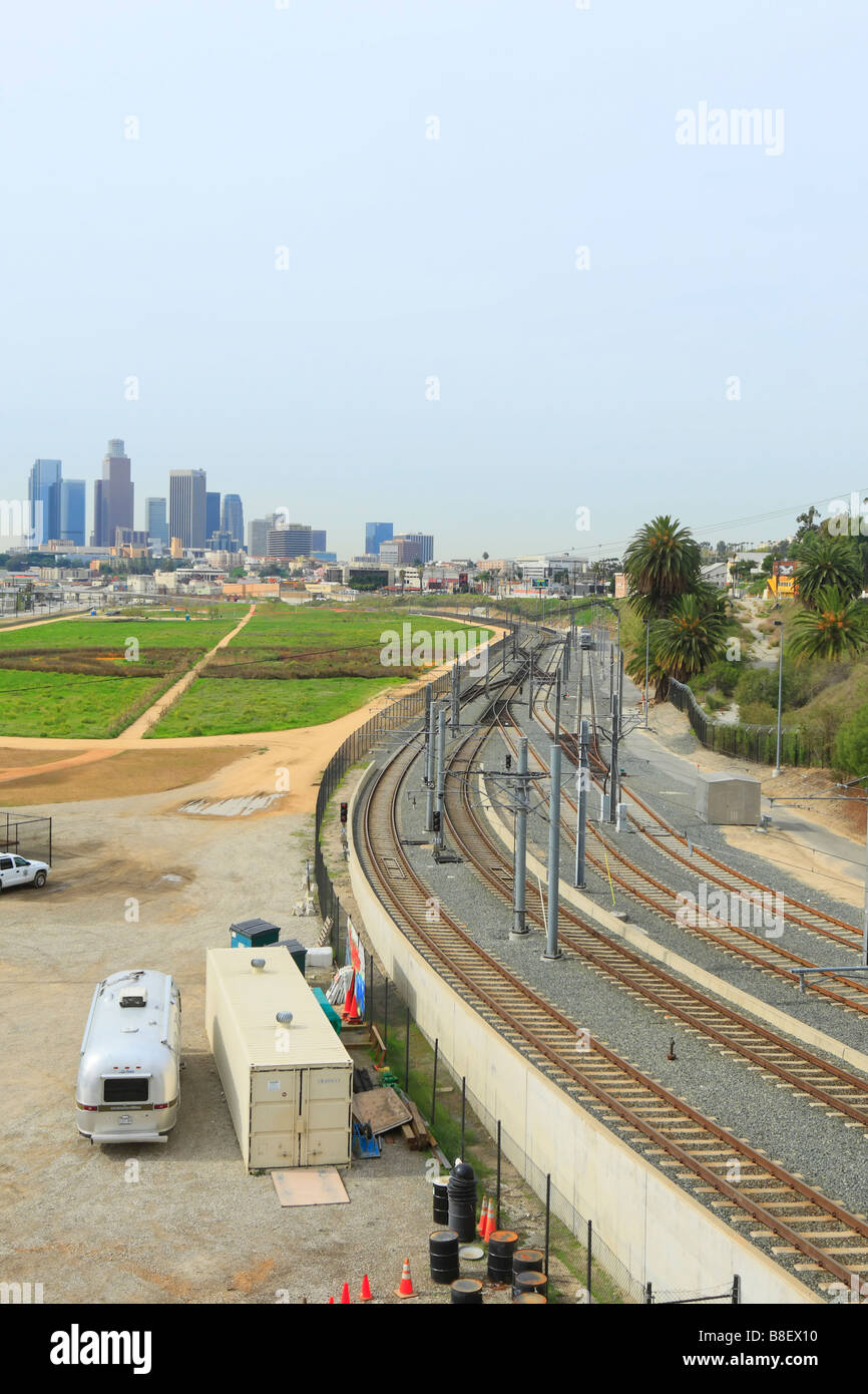 Los Angeles Downtown Skyline Pollution de l'air Banque D'Images