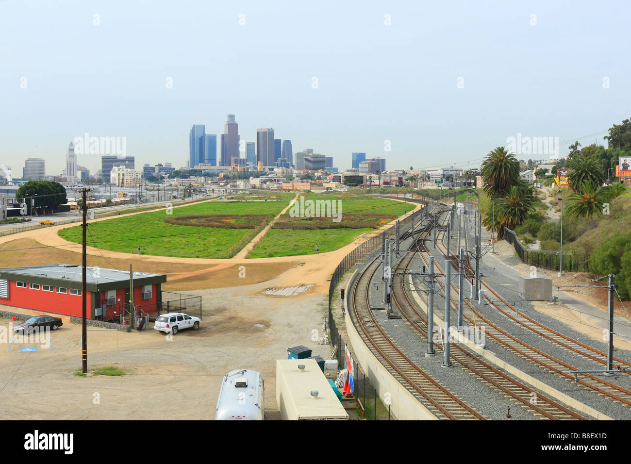 Los Angeles Downtown Skyline Pollution de l'air Banque D'Images