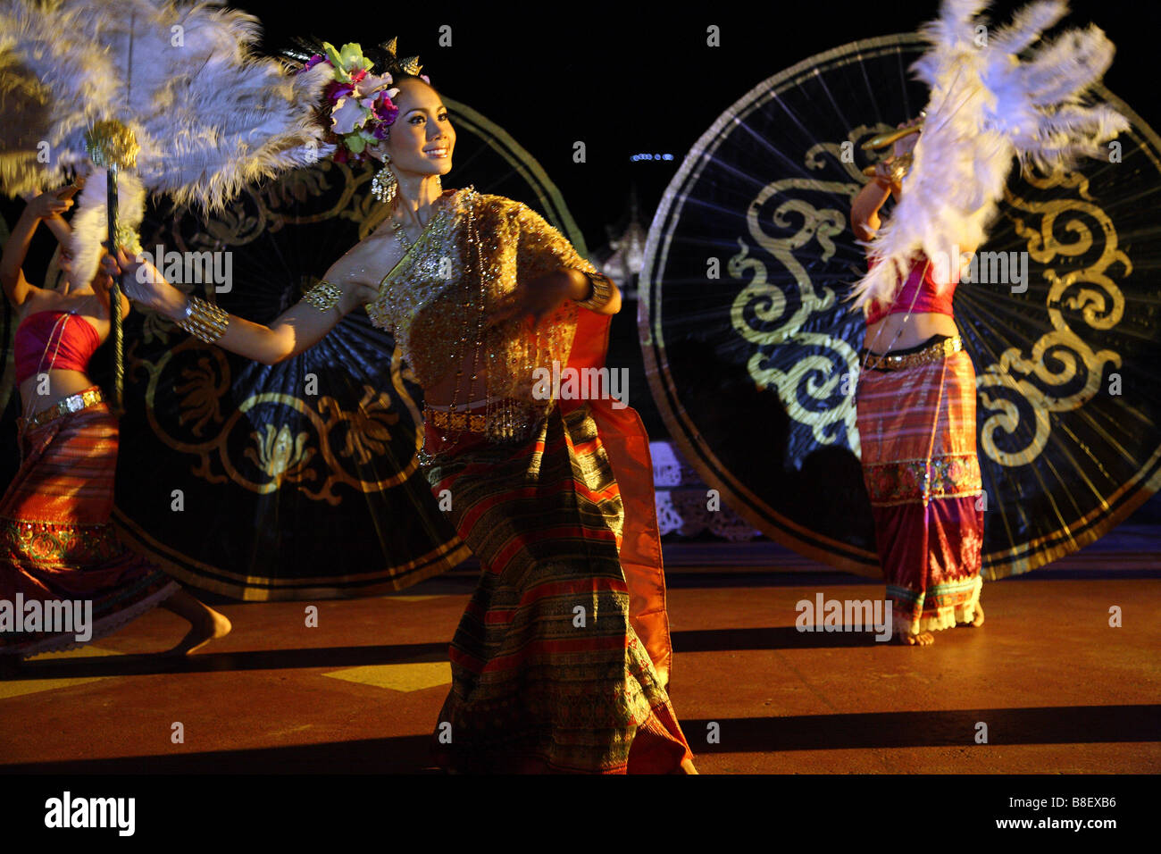 La Thaïlande, les filles Thai Thai, acteurs, cérémonie, festival, traditionnel Banque D'Images