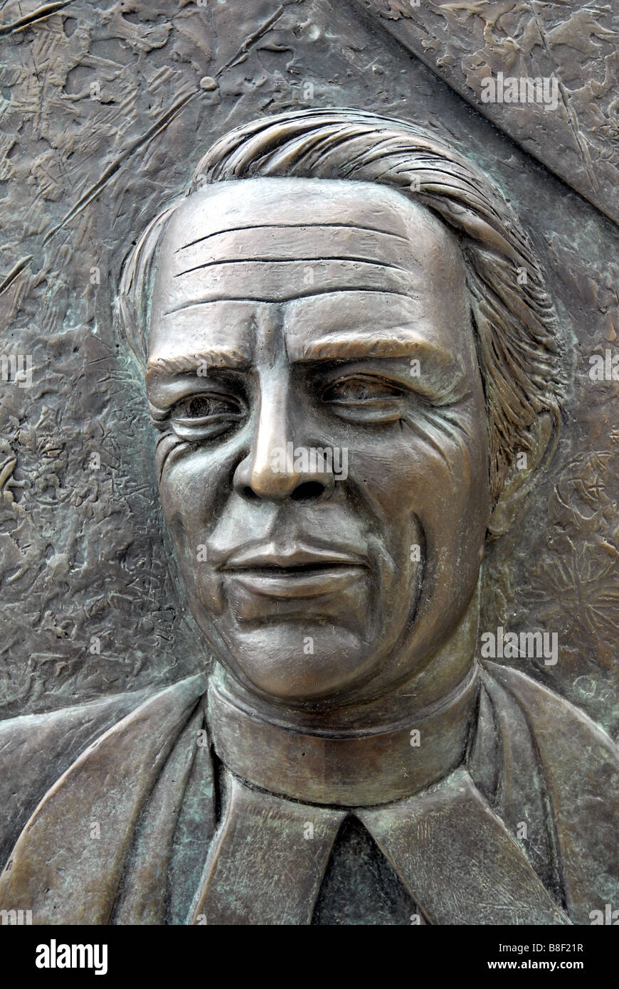 Détail de David Shepard s visage de la statue de M. Worlock Sheppard Banque D'Images