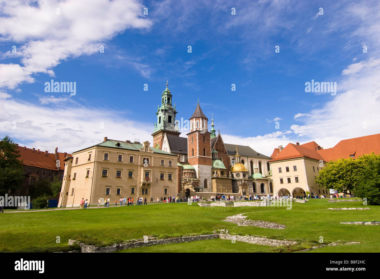 La cathédrale du Wawel de Cracovie Pologne Banque D'Images