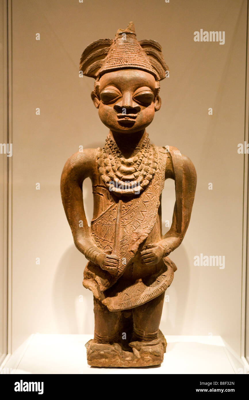 Figure masculine en terre cuite - Nigeria, Yoruba autochtones Banque D'Images