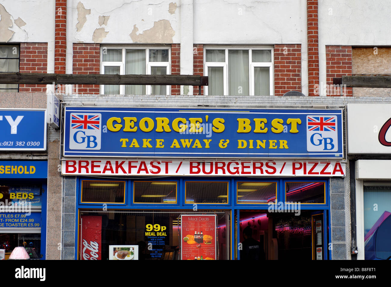 George's Best cafe, High Street, Erdington, Birmingham, Angleterre, RU Banque D'Images