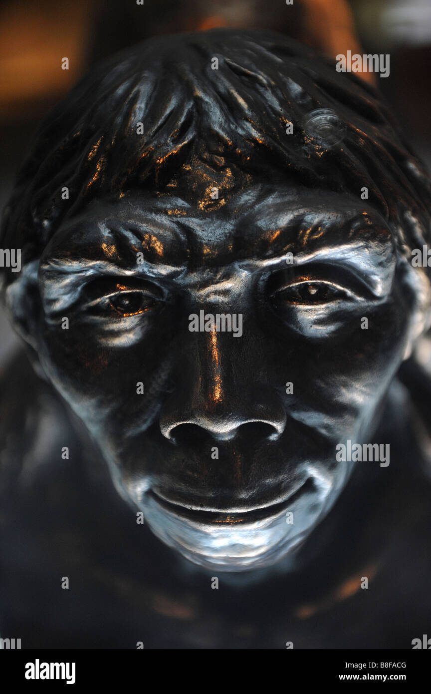 Modèle de reconstruction du crâne d'Homo erectus de Zhoukoudian Banque D'Images