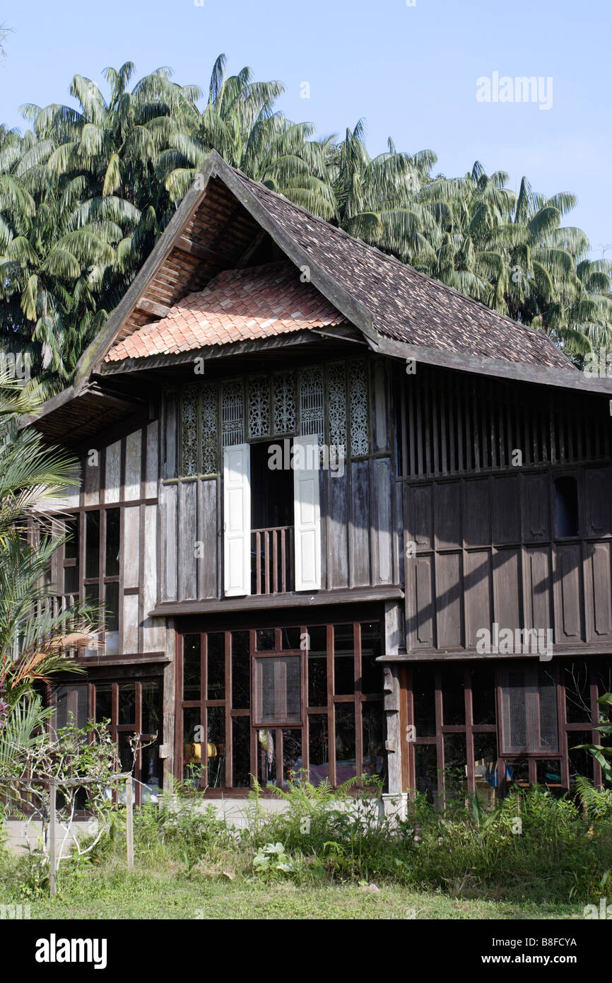 Malais traditionnel en bois maison à Terengganu, Malaisie. Banque D'Images