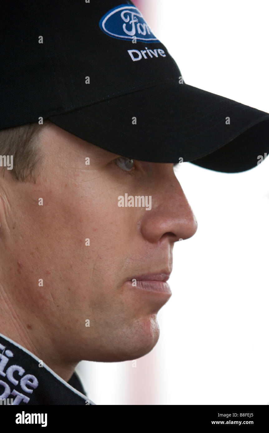 Le pilote de NASCAR Sprint Cup Carl Edwards au Michigan International Speedway 2008 Banque D'Images