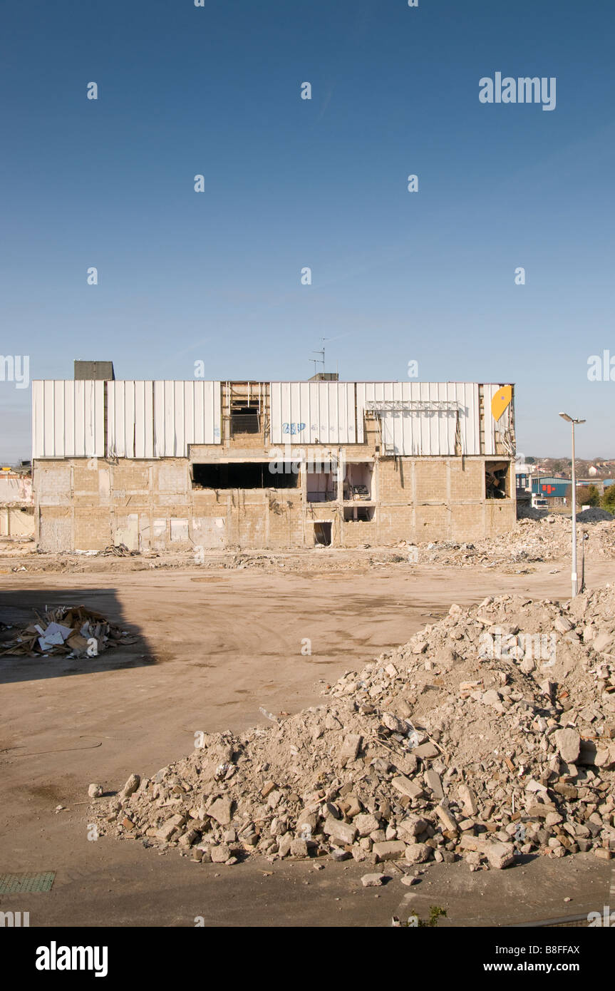 Studio de télévision partiellement démolie Banque D'Images