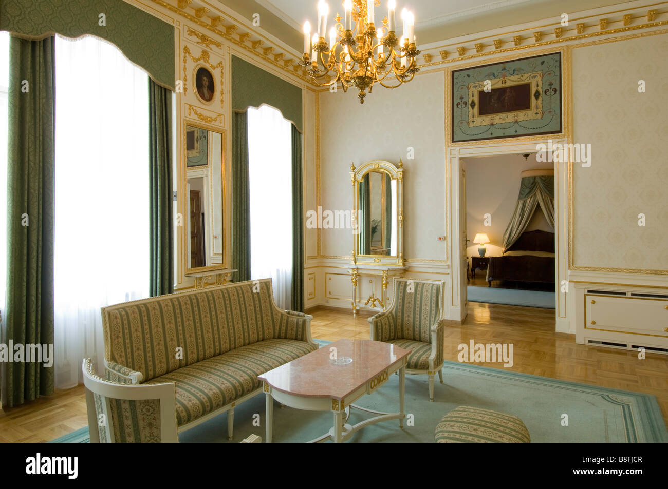 Pologne Cracovie Grand Hôtel dans la vieille ville de suite Apartament Kominkowy Banque D'Images