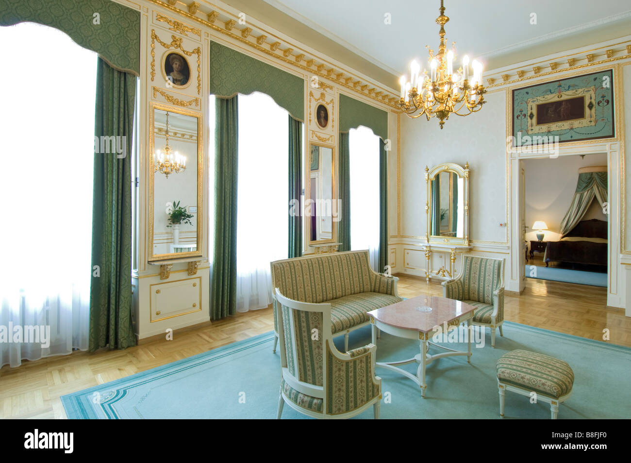 Pologne Cracovie Grand Hôtel dans la vieille ville de suite Apartament Kominkowy Banque D'Images