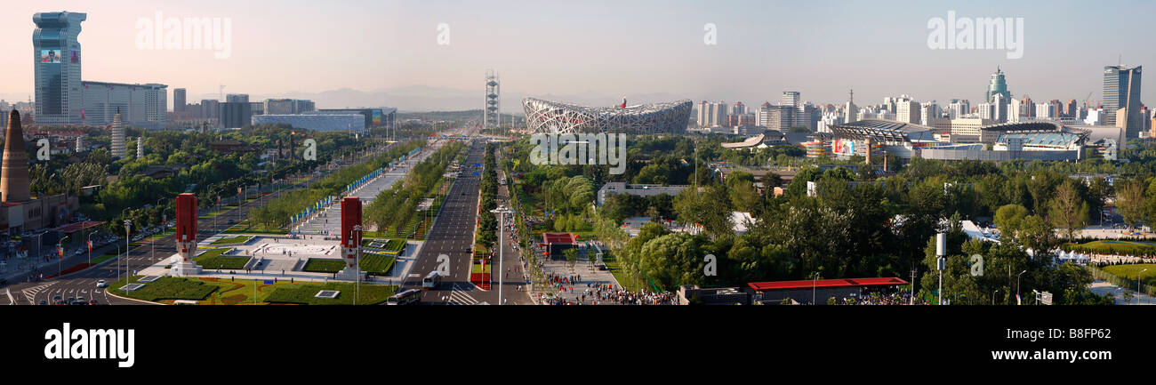 Zone centrale de Jeux olympiques de Beijing, Chine Banque D'Images