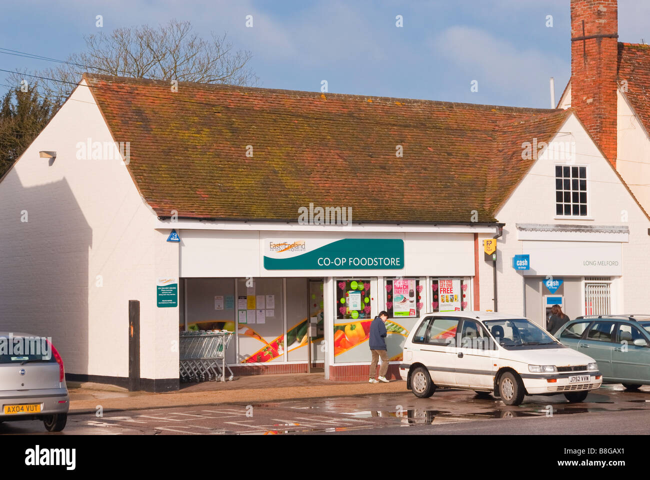 La coopérative foodstore shop magasin à long Melford, Suffolk, UK Banque D'Images