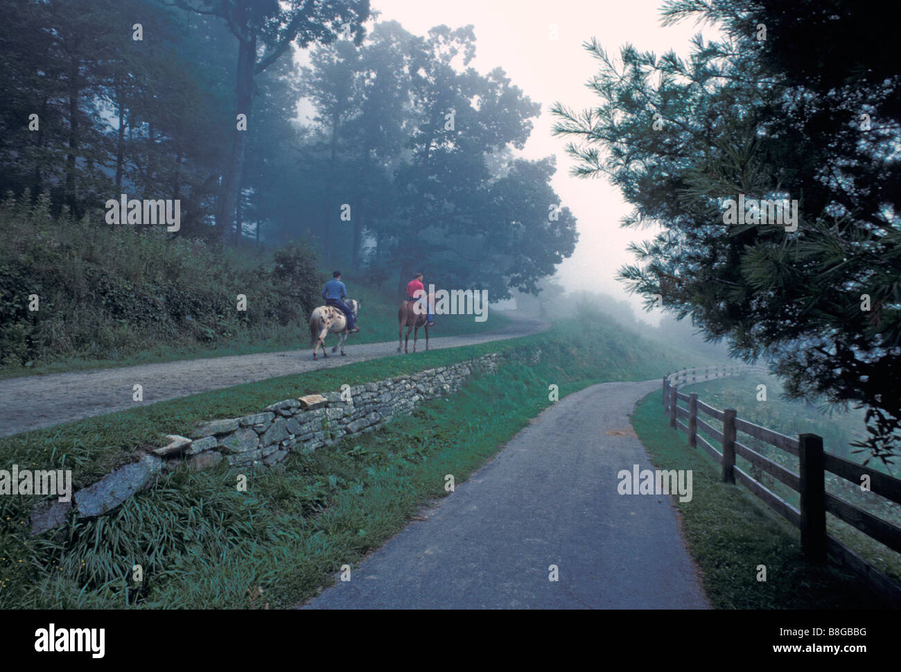 2 cavaliers sur le chemin Banque D'Images