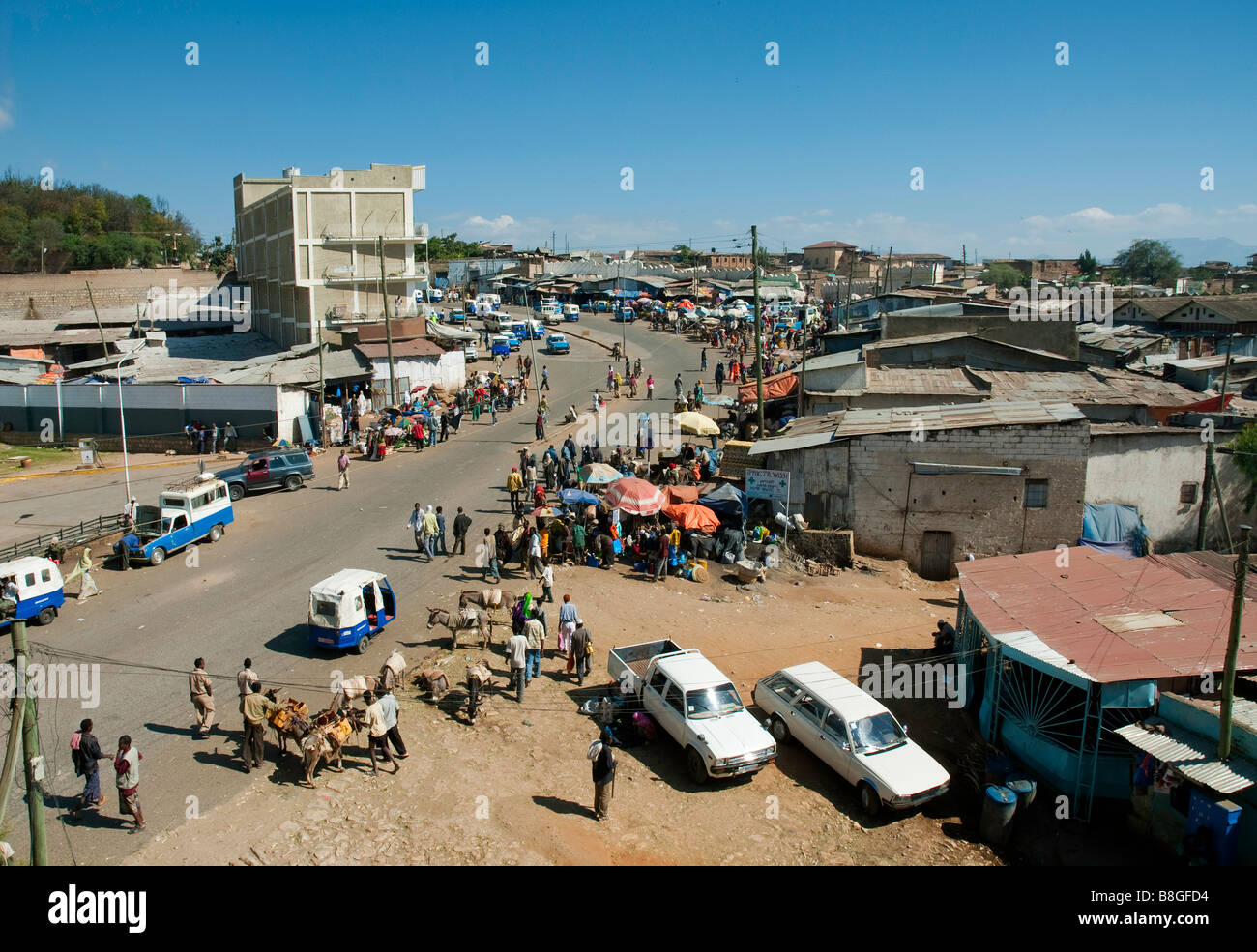 La vieille ville de Harar Ethiopie ville place du marché africain Banque D'Images