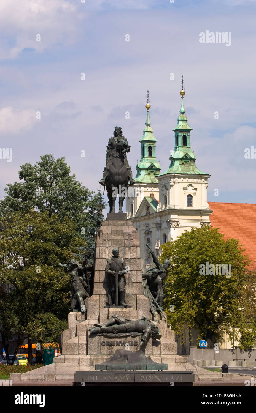 Pologne Cracovie Grunwald Monument sur place Matejko Banque D'Images