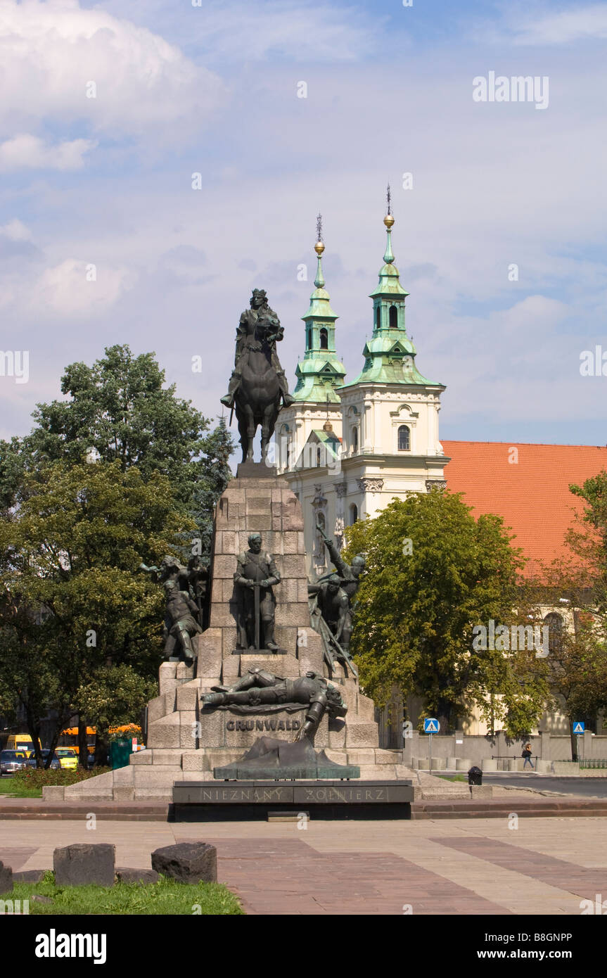 Pologne Cracovie Grunwald Monument sur place Matejko Banque D'Images