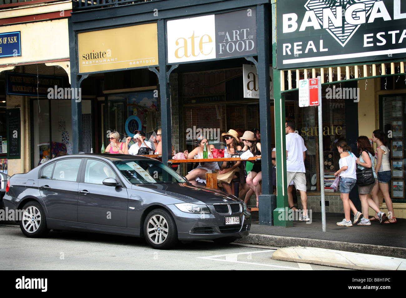 Manger en plein air à Bangalow NSW Australie Banque D'Images