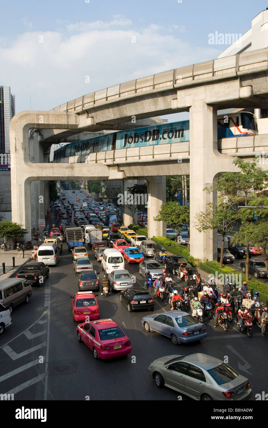 Embouteillage à Bangkok en Thaïlande Banque D'Images