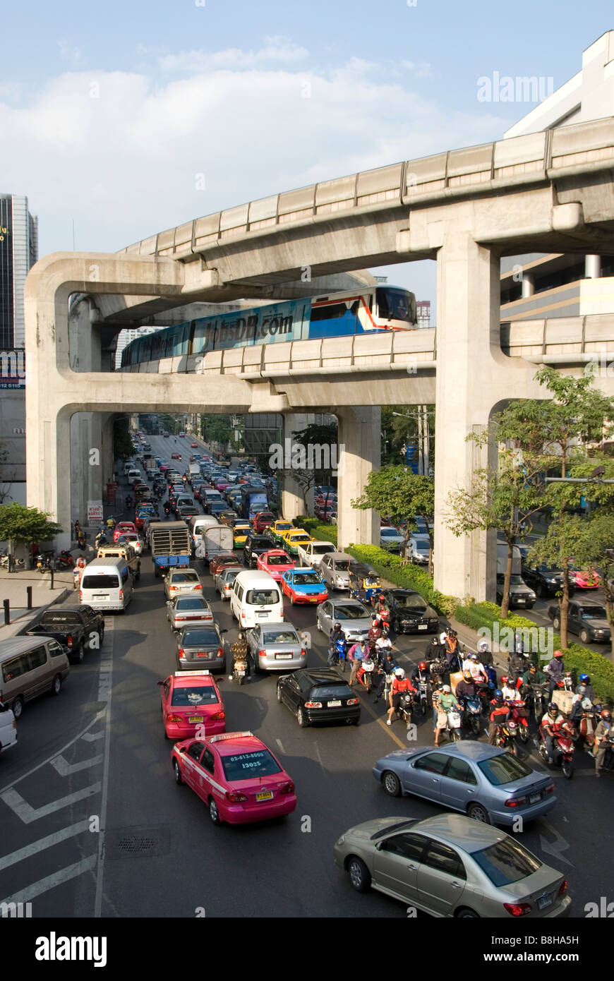 Embouteillage à Bangkok en Thaïlande Banque D'Images