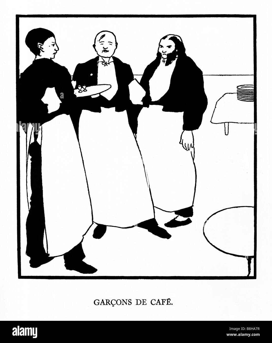 Aubrey Beardsley garcons de cafe illustration pour le livre jaune II des serveurs Français Banque D'Images