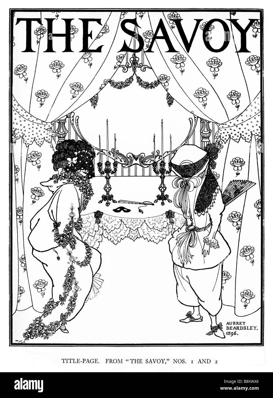 L'Aubrey Beardsley Savoie Page de titre illustration à partir de la première et deuxième éditions de la revue littéraire en 1896 Banque D'Images