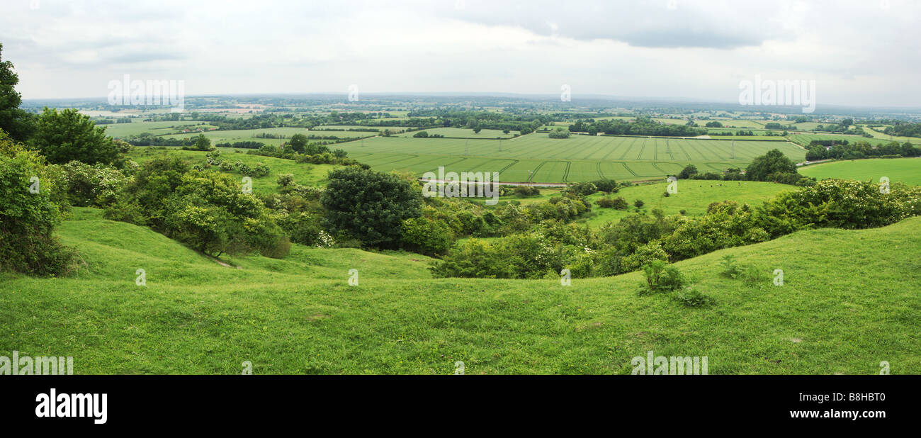 Vue panoramique des South Downs, East Sussex. Banque D'Images